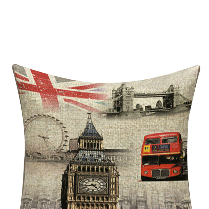 Non-fading Big Ben Printed Pillowcases Square Cleanable Sofa Car Cushion Covers