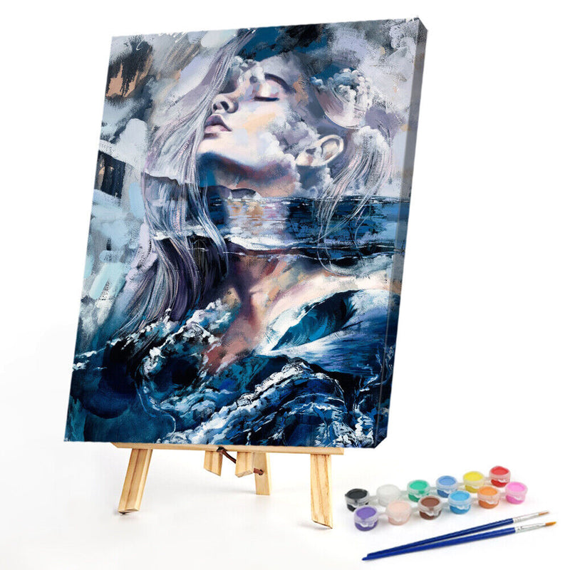 Girl Oil Paint By Numbers Kit DIY Drawing Picture for Adults Home Decoration Set