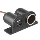 Universal 12V/24V Two USB Port Car Cigarette Lighter Power Adapter Fast Charger