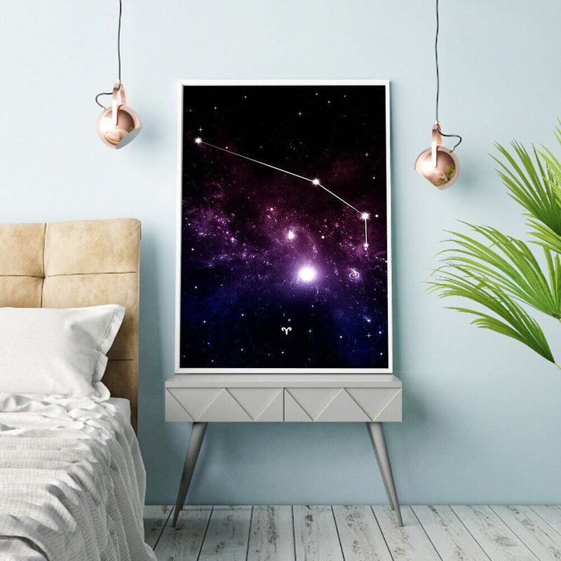 Full Round Drill Diamond Painting 12 Constellation Rhinestone Draw (A3708) Newly