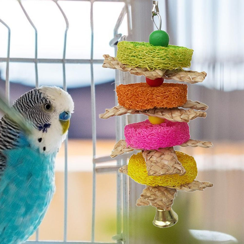 Parrot Bird Pet Hanging Swing Bird Corn Husk Chewing Bite Scratch Toys Newly