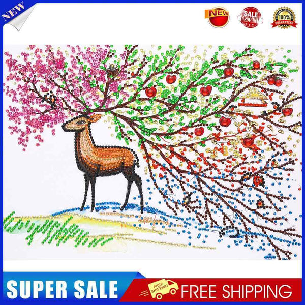 5D DIY Partial Special Shaped Drill Diamond Painting Elk Mosaic Kit Art Craft