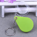 10X Plastic Portable Folding Magnifier Handheld Glass Lens Keychain(Green)