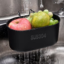 Stainless Steel Sink Drain Basket for Kitchen Corner Rack Strainer (Black) Newly