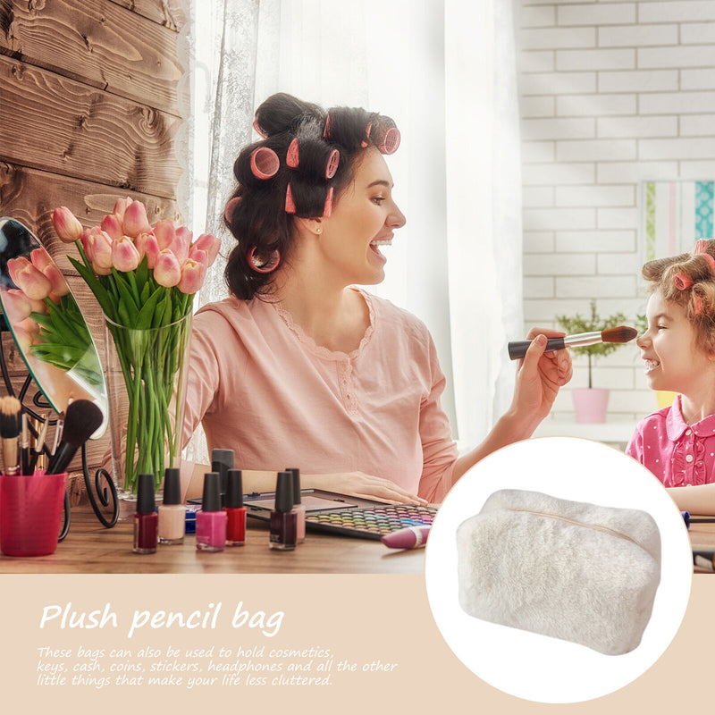 Plush Pencil Case - Portable School College Office Stationery Storage Makeup