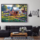 Full Embroidery Canvas Stamped 11CT Cross Stitch Farm View Kit (SZX-C327) Newly