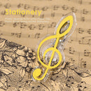 Plastic Musical Note Letter Paper Clip Piano Sheet Spring Holder (Yellow)