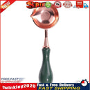 Retro Sealing Stamp Wax Spoon Wood Handle Furnace Stove Pot (Dark Green) Newly