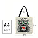 Spectacled animal Printed Shoulder Shopping Bag Casual Large Tote Handbag