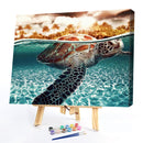 Painting By Numbers DIY Sea Turtle Hand Painted Canvas Oil Art Picture Craft Kit