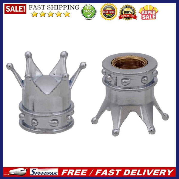 2pcs Bicycle Tire Valve Cap Crown Shape Bike Auto Tyre Wheel Stem Air Valve C
