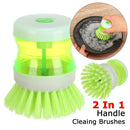 2 In 1 Removable Wash Pot Brush Pot Dish Brush Soap Dispensers Cleaning Brushes