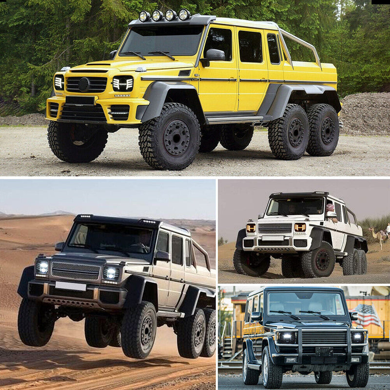 7 inch Square LED Headlight 7x6 5x7 Hi/Lo Beam Headlamp DRL Turn Signal for