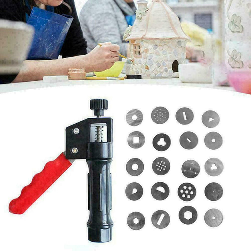 1* 20 Discs Clay Extruder Craft Gun Sculpey Sculpting-Tools Sugarcraft V2D7 C0J4