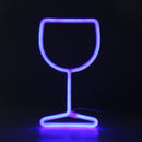 LED Neon Light Wine Glass Night Light USB Christmas Kids Room Decor (Blue) Newly