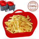 #A Silicone Air Fryers Basket Rectangle Foldable for Family Baking Camping Barbe