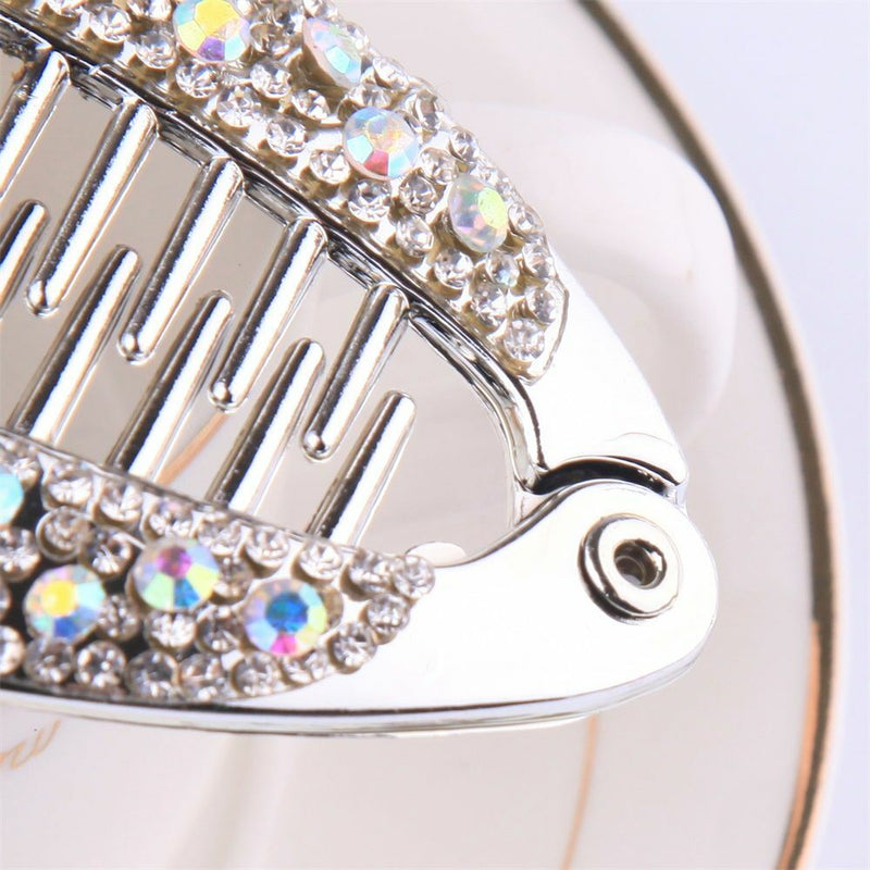 Women Vertical Crystal Hair Clip Ponytail Hairpin Banana Clip Headwear