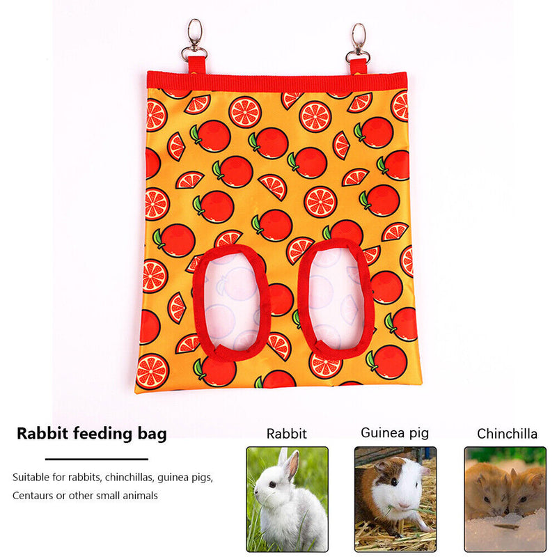 Hay Bag Hanging Pouch Holder Feeding Container for Rabbit Guinea Pig (C) Newly