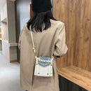 Fashion Hit Color PU Messenger Bag Women Acrylic Chain Totes Lady Shoulder Pouch