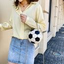 Round Basketball Shoulder Bag Women Football Totes Chain Messenger Handbag Purse