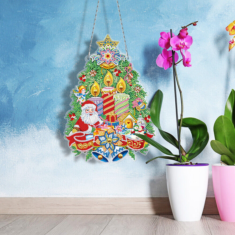 DIY Special Shaped Diamond Art Flower Wreath Hanging Rhinestone Garland Gifts
