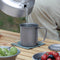 Ultralight Titanium Cup Folding Portable Outdoor Camping (L)+Titanium Spoon