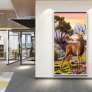 DIY Mosaic Picture Round Diamond Painting Deer Cross Stitch Rhinestone Bead Art