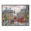 Partial Cross Stitch 14CT Cotton Thread DIY Street Handmade Stamped Needlework