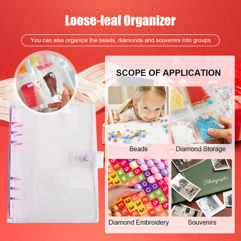 Diamond Painting Storage Book Bead Container A5 Album Binder (Purple) Newly