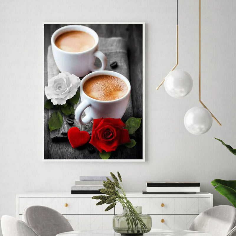 Painting By Numbers DIY Coffee Hand Painted Canvas Oil Art Picture Ornaments Kit