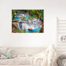 Waterfall Scenery Canvas Painted Oil Paint By Numbers DIY Wall Art Modern Decor