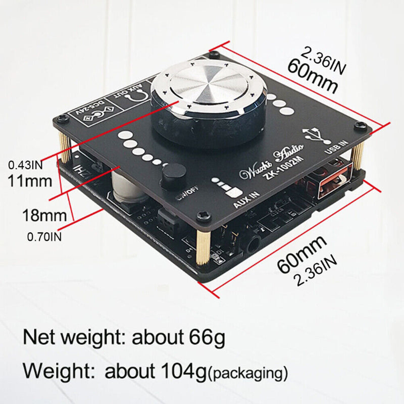ZK-1002M 2x100W Bluetooth-compatible Digital HIFI Audio Power Amp Board Newly