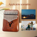 17 Keys Kalimba Mahogany Wooden Thumb Piano Percussion Instrument (Coffee) Newly
