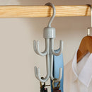 360 Degree Rotatable Hanger Double Layer Hook Bag Tie Storage Rack (Grey) Newly