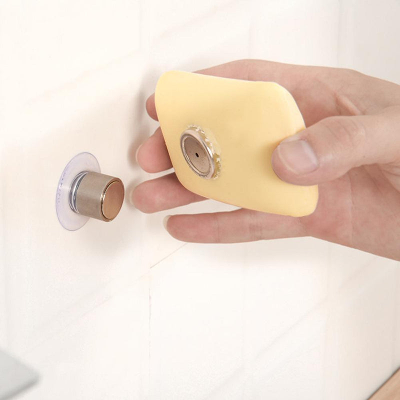 Stainless Steel Soap Magnetic Holder Rack Suction Cup Hanging Bracket (B)