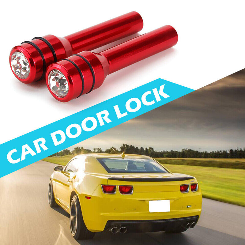 Bling Rhinestone Aluminum Alloy Car Door Lock Knob Pull Pins Universal Pack o