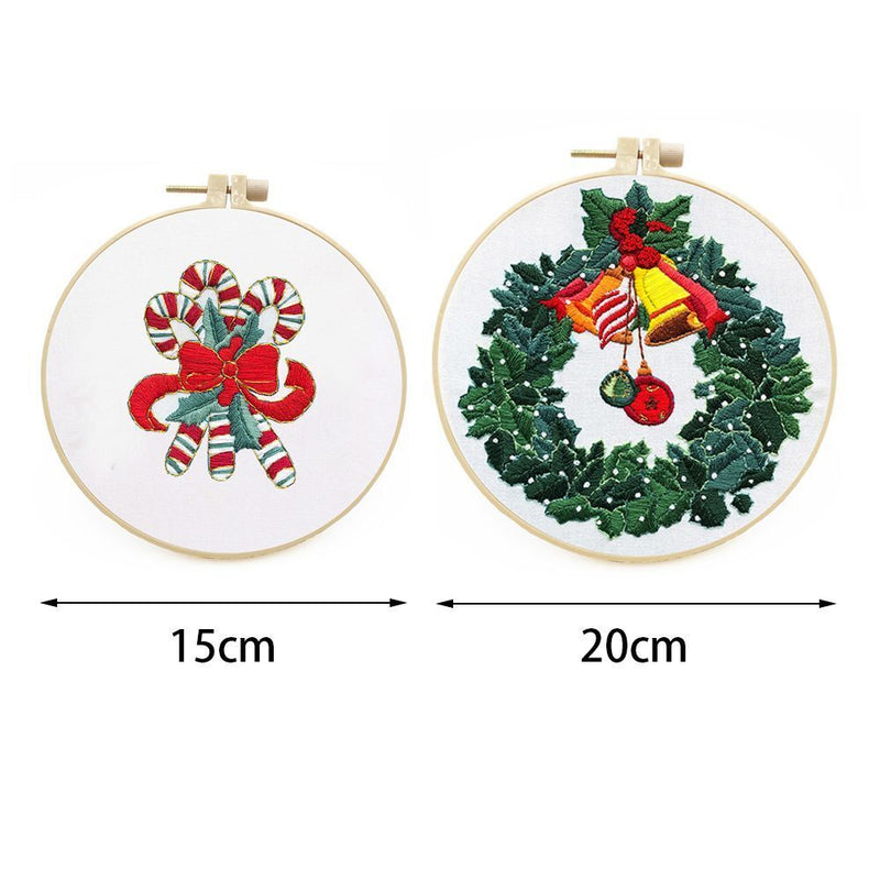 DIY Christmas Embroidery Cross Stitch Kit Embroidery Hoop Merry Christmas