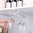 Metal Wine Rack Glass Holder Hanging Shelf Goblet Store Organizer (White) Newly