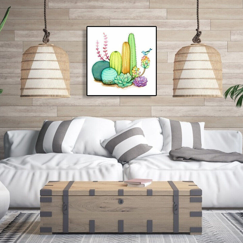 5D Full Drill Diamond Painting Cactus Rhinestone Beaded Home Decor (A902) Newly