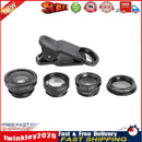 5 in 1 Wide Angle Macro Fisheye 2X Lens Polarizer Mobile Phone Set (Black) Newly