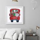 5D DIY Diamond Art Santa Car Partial Special Drill Picture of Rhinestone