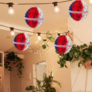 Union Jack Queens Jubilee Party Honeycomb GB Red White Balls x Decoration 3 N2D1
