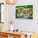 14CT Full Cross Stitch Seaside Town DIY Printed Wall Art Crafts Home Decorations
