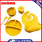 6pcs Silicone Baby Feeding Anti Brief Plates for Food Soft Kid Tableware (Yellow)