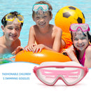 Children Goggles Waterproof Anti-fog Swimming Diving Glasses (Rose White) Newly