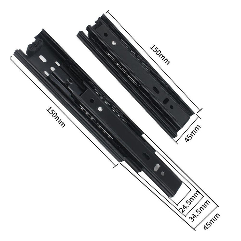 6pcs 6 inch Cabinet Drawer Slide Three-Section Duffer Damping Mute Track