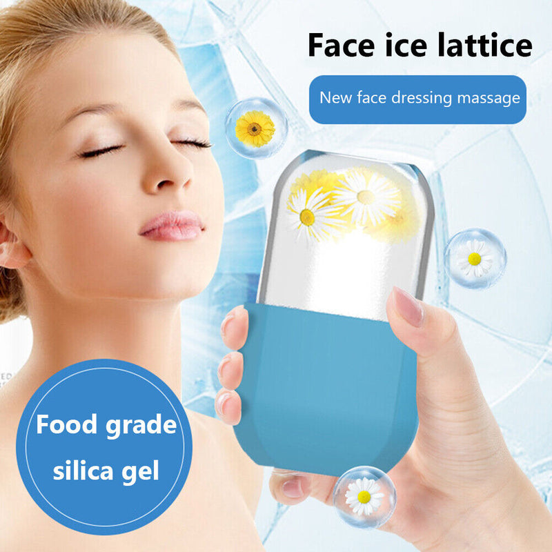 Skin Care Beauty Tool Silicone Ice Cube Massager Face Roller Mold (Blue) Newly