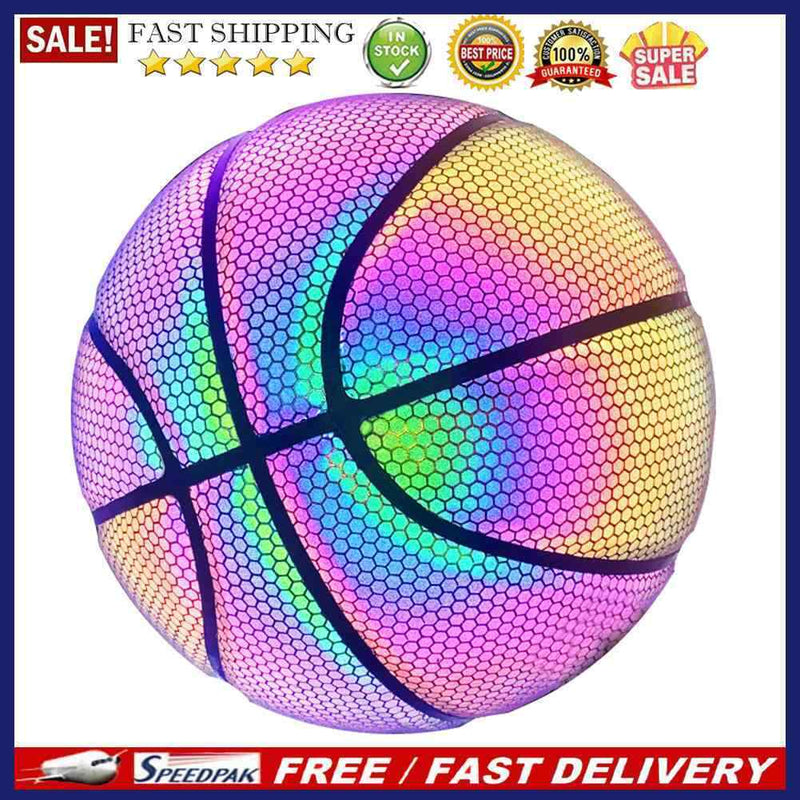Luminous Basketball Bright Reflective Night Game Street PU Glowing Basketball