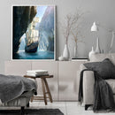 Hand Painted on Canvas DIY Boat Oil Paint By Numbers Art Drawing Kit Craft