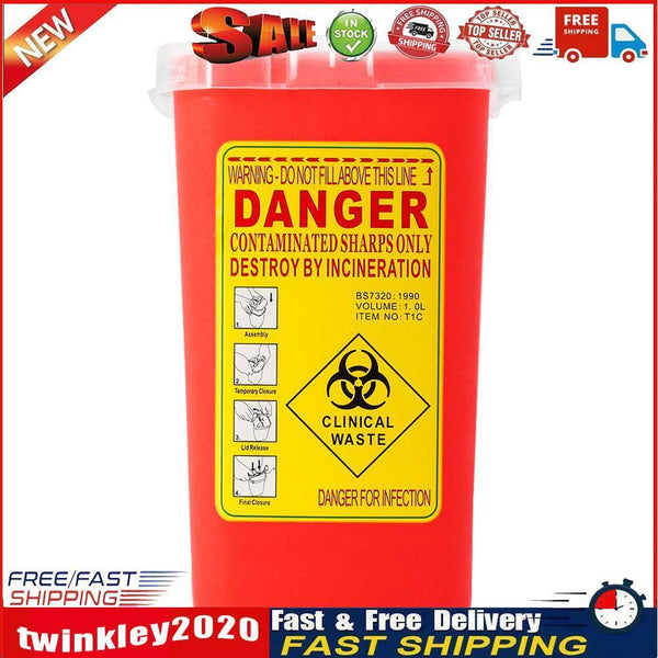 Sharps Container Bin Tattoo Medical Biohazard Piercing Needle Collect Box Newly
